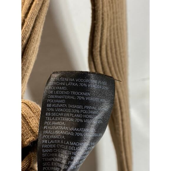 H&M Women's Brown Rib Knit V-Neck Long Sleeve Button-Up Cardigan SZ XS - Picture 9 of 9